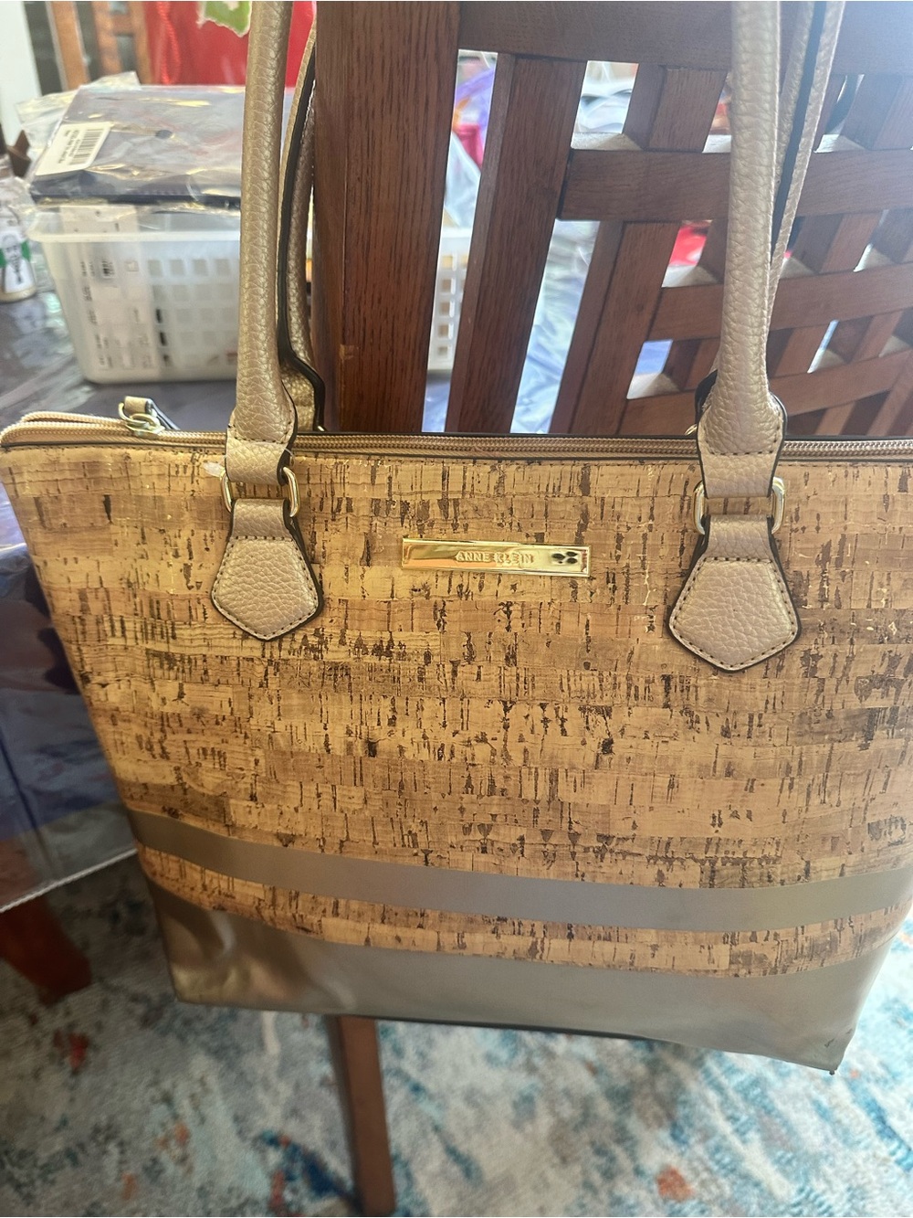 Ann Klein cork handbag